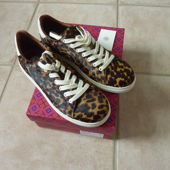 Tory Burch 'Howell' Leopard Pattern Court Sneakers - Picture 10 of 12